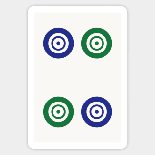 Four Circle Wheel Dot Si Tong 筒 Tile. It's Mahjong Time! Sticker